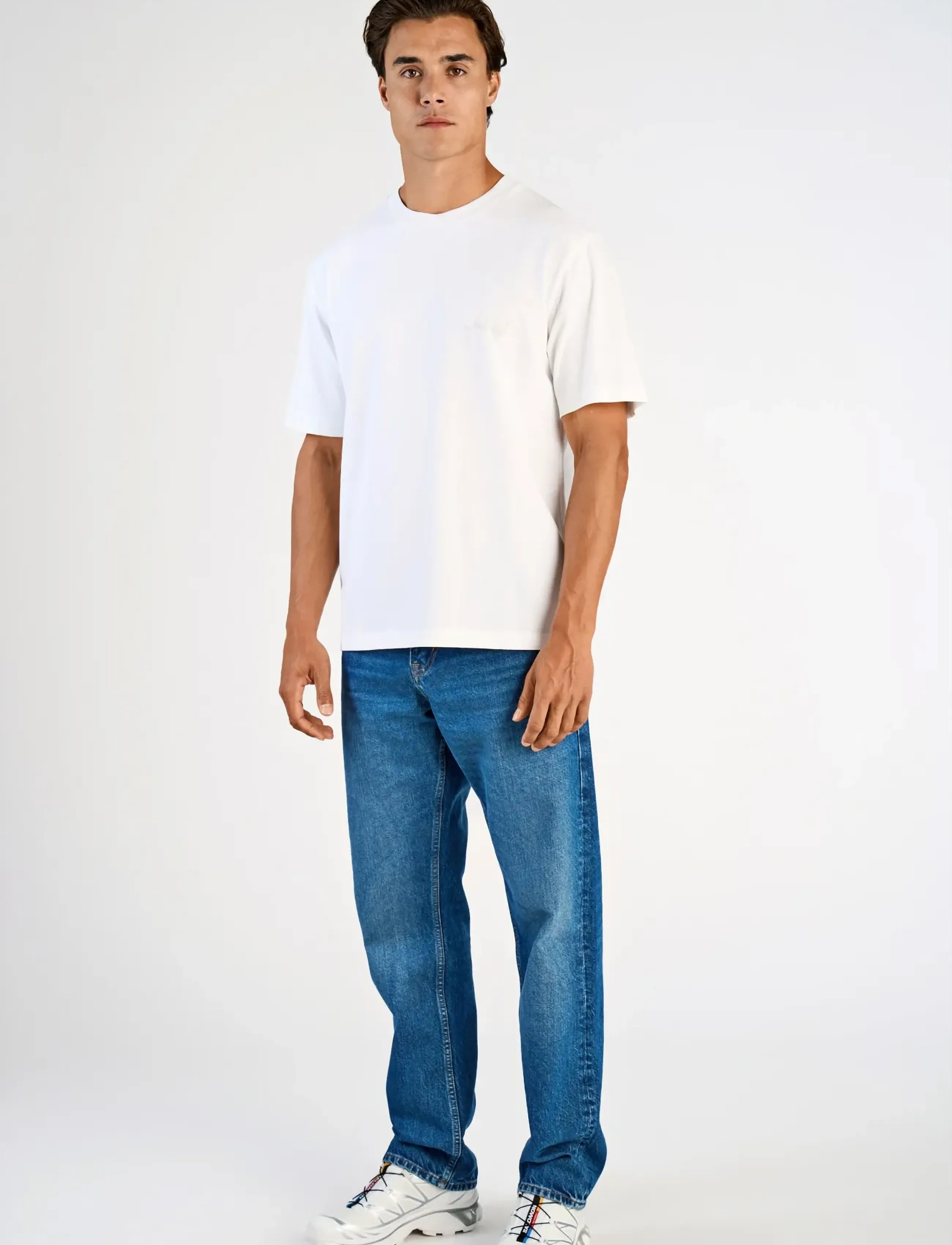 Lindbergh Oversized o-neck signature tee S/S - T-Shirts - WHITE / white