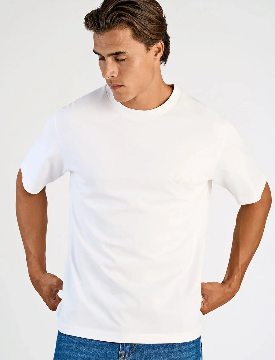 Lindbergh - Oversized o-neck signature tee S/S - kortærmede t-shirts - white - 3