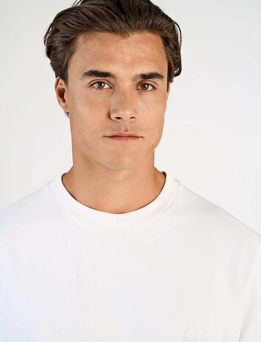 Lindbergh - Oversized o-neck signature tee S/S - kortærmede t-shirts - white - 5