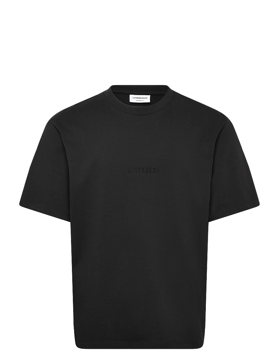 Lindbergh - Oversized brand carrier tee S/S - kurzärmelige t-shirts - black - 1