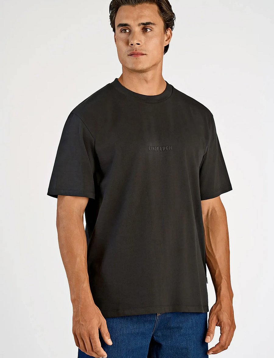Lindbergh - Oversized brand carrier tee S/S - kurzärmelige t-shirts - black - 3