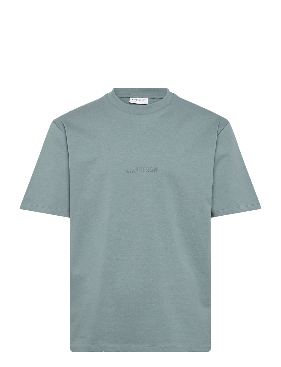 Lindbergh - Oversized brand carrier tee S/S - kortærmede t-shirts - dk aqua - 1