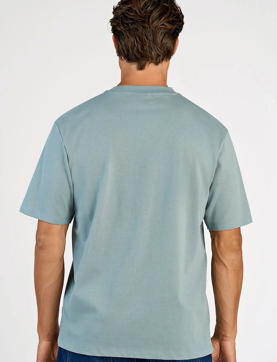 Lindbergh - Oversized brand carrier tee S/S - kortærmede t-shirts - dk aqua - 4