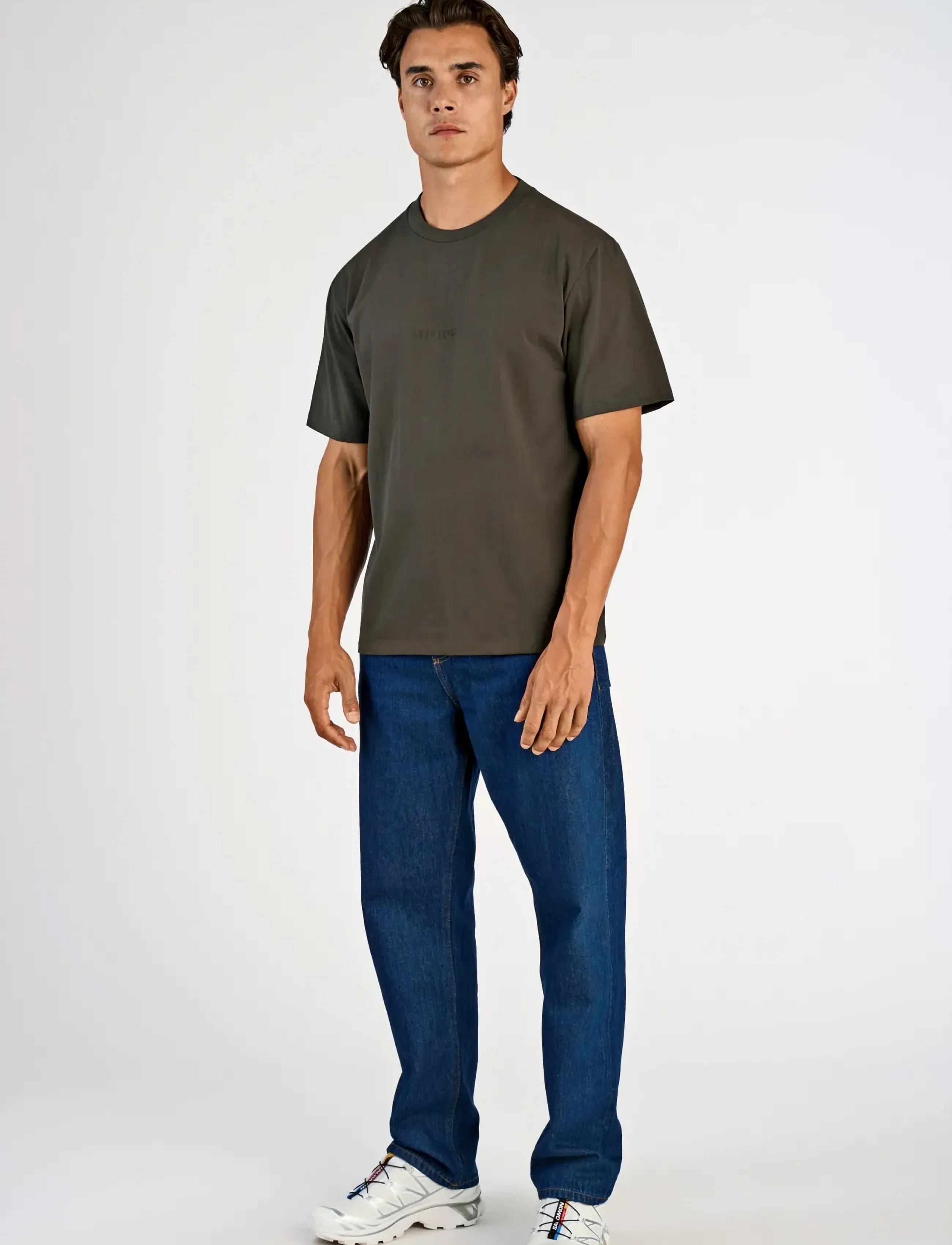 Lindbergh Oversized Brand Carrier Tee S/S, M, Brown, T-Shirts > Kortærmede, Herre