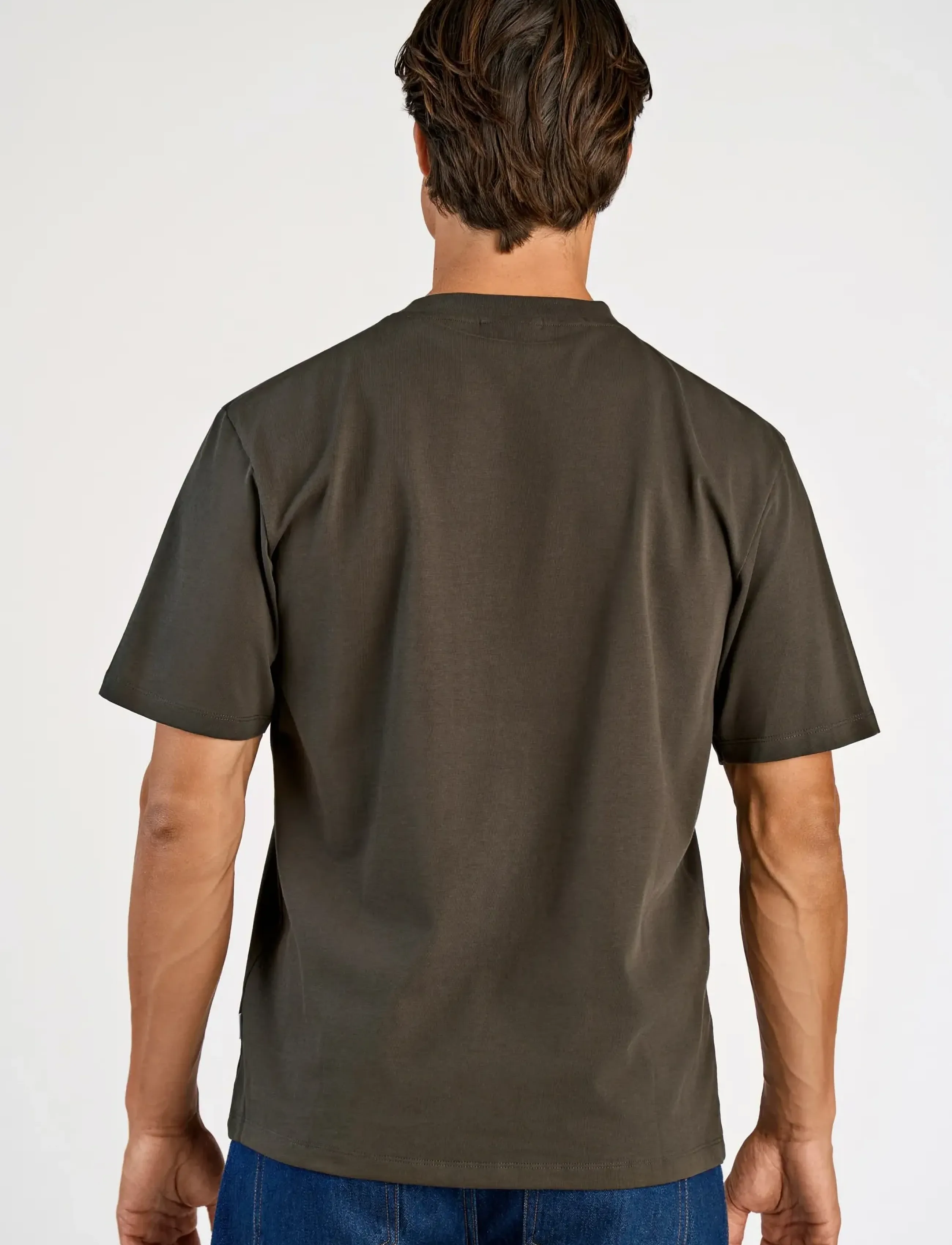 Lindbergh - Oversized brand carrier tee S/S - kortärmade t-shirts - ebony brown - 4