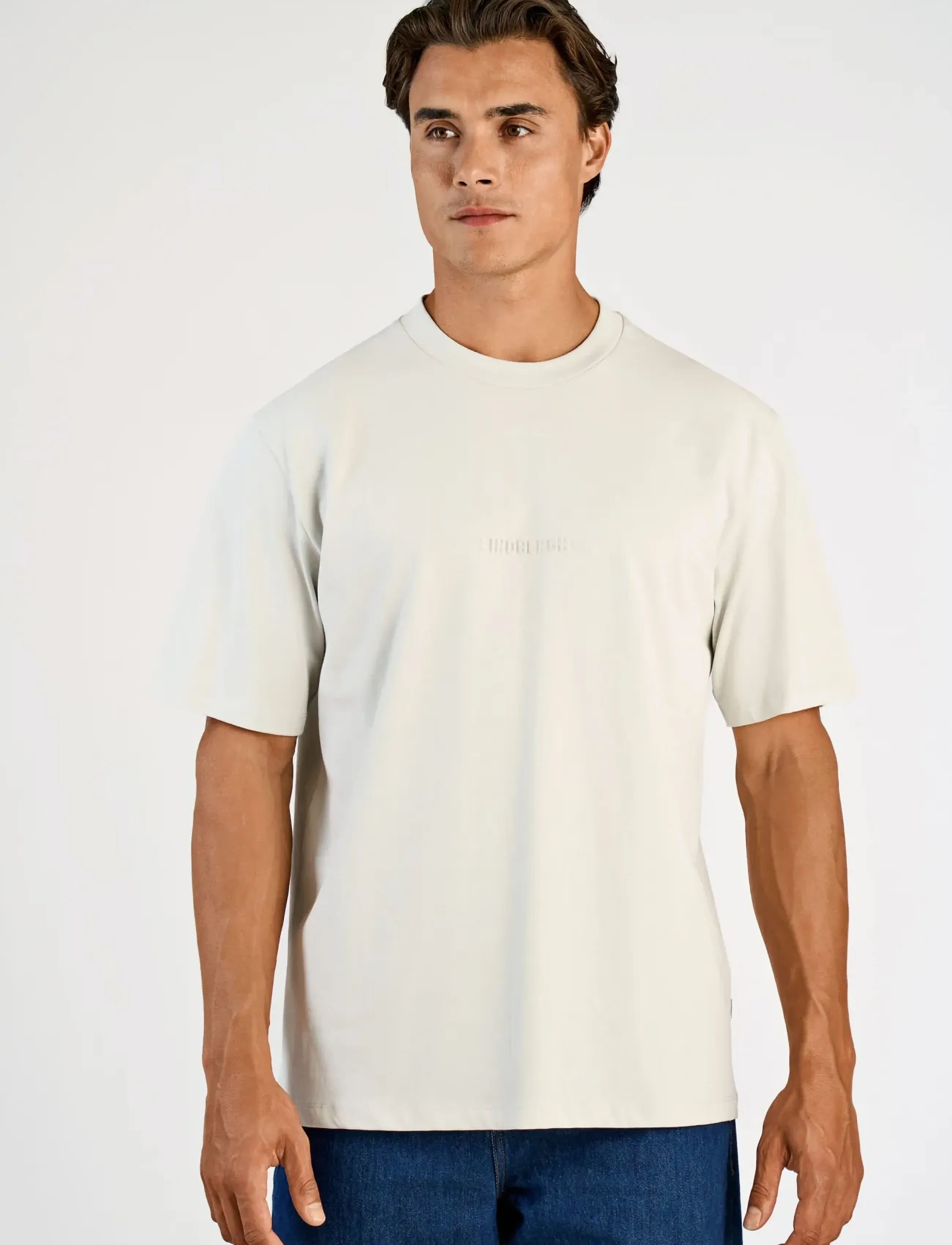 Lindbergh - Oversized brand carrier tee S/S - kortärmade t-shirts - fair grey - 3