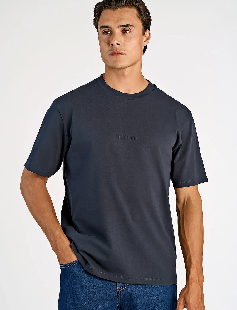 Lindbergh - Oversized brand carrier tee S/S - kortärmade t-shirts - navy - 3