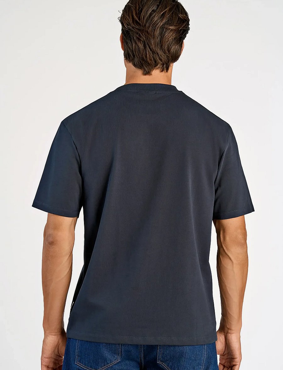 Lindbergh - Oversized brand carrier tee S/S - kortärmade t-shirts - navy - 4