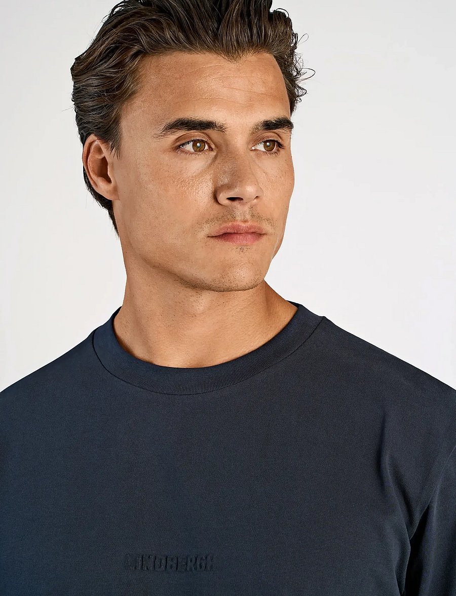 Lindbergh - Oversized brand carrier tee S/S - kortärmade t-shirts - navy - 5