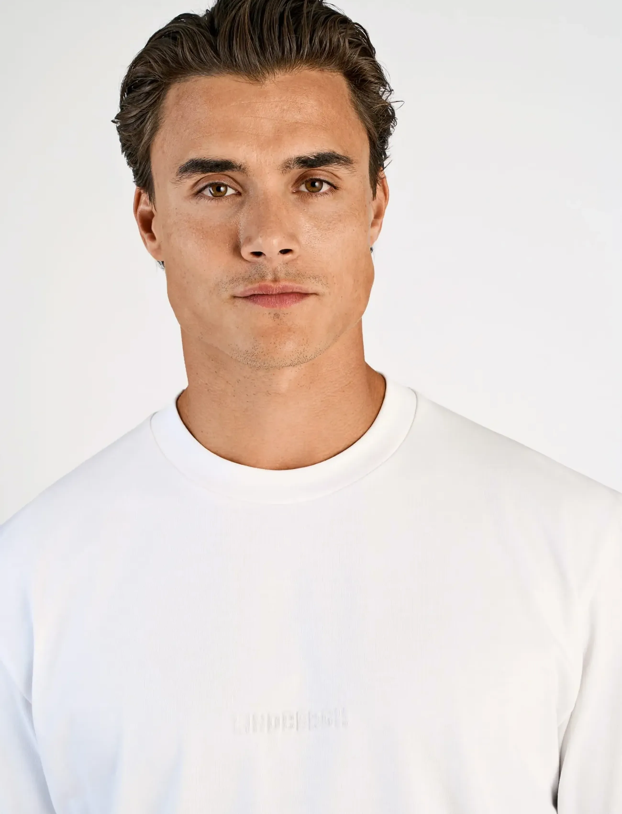 Lindbergh - Oversized brand carrier tee S/S - kortärmade t-shirts - white - 5
