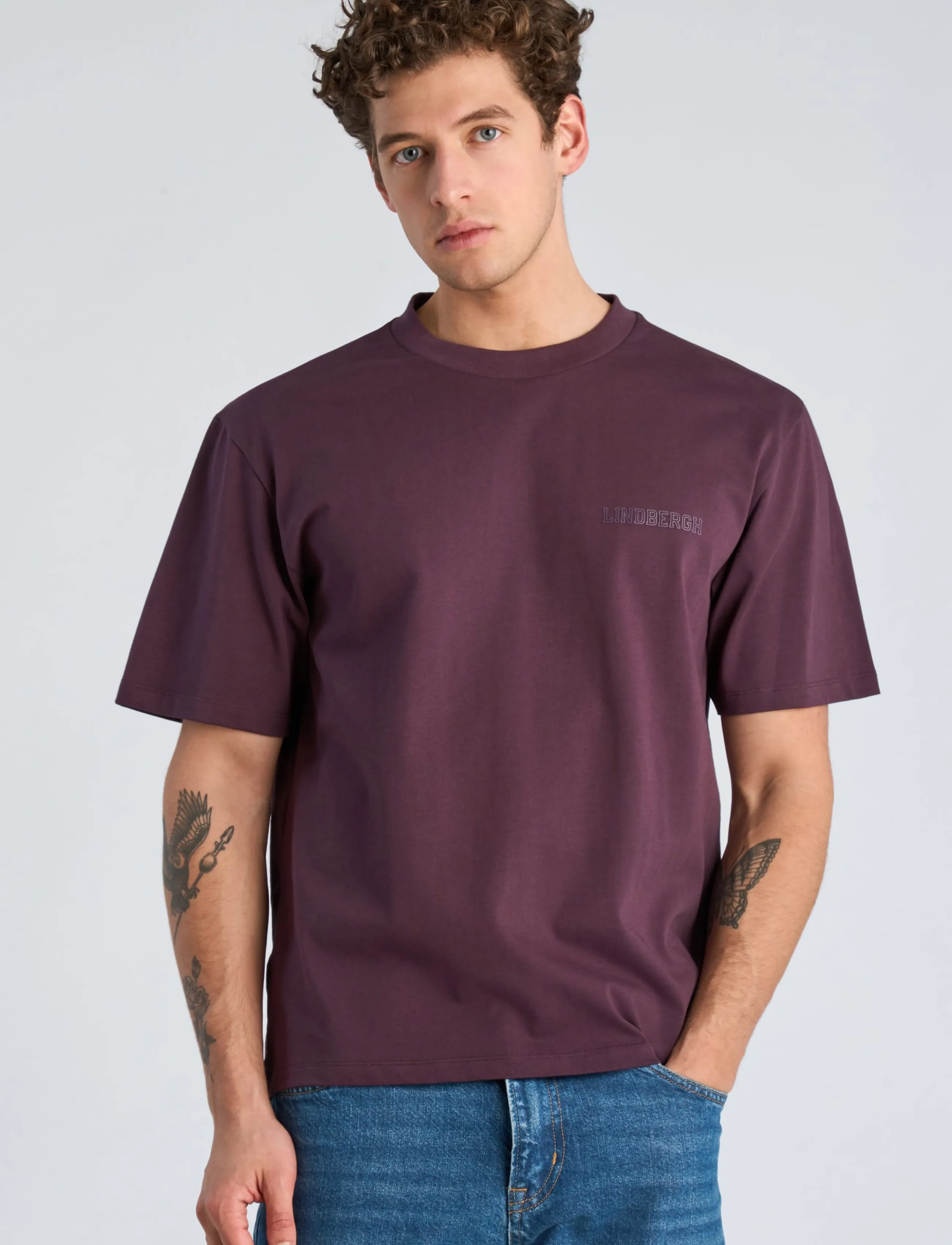 Lindbergh Oversized Logo Tee S/S t-shirts - bas herr – bild 2