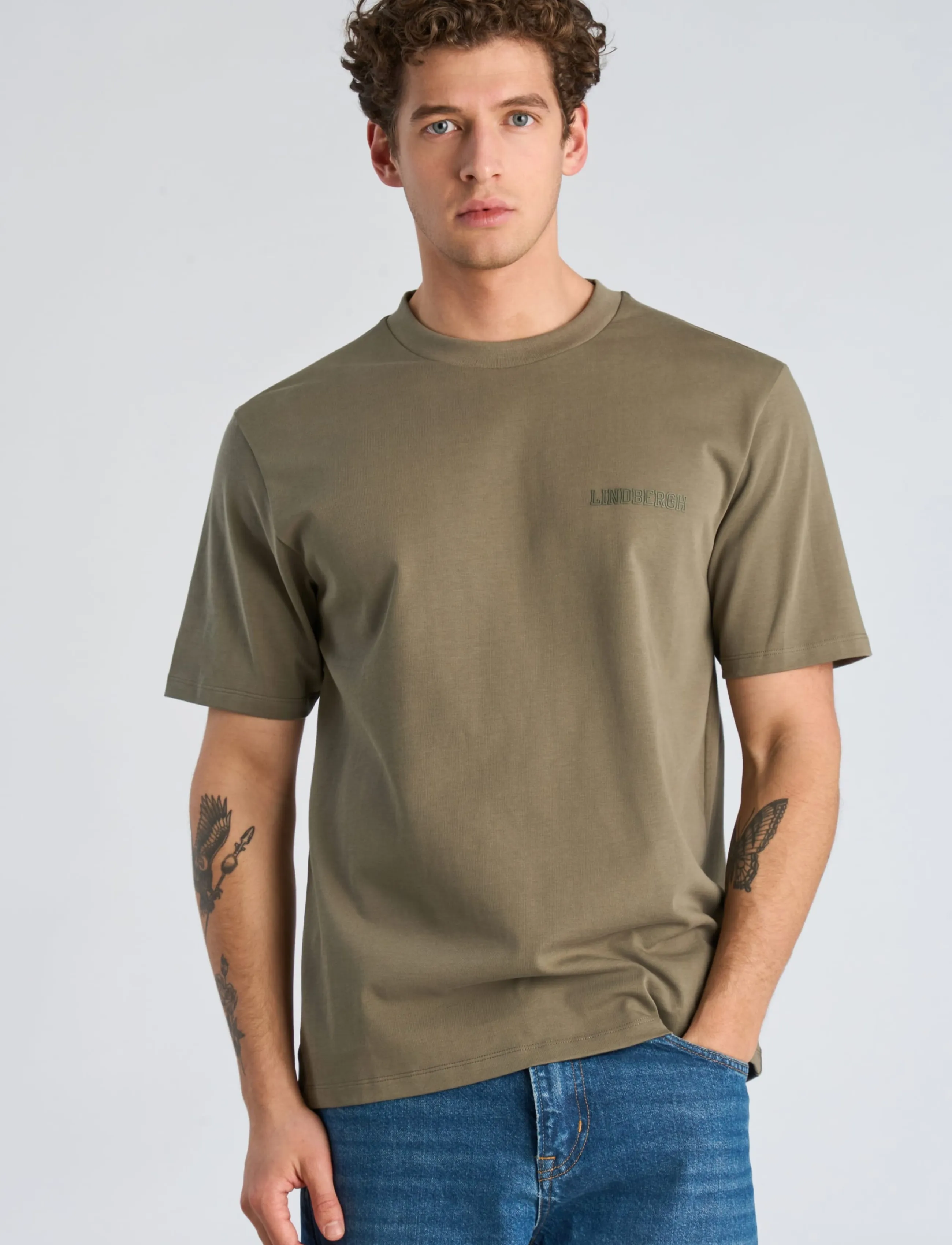 Lindbergh Oversized Logo Tee S/S t-shirts - bas herr – bild 2