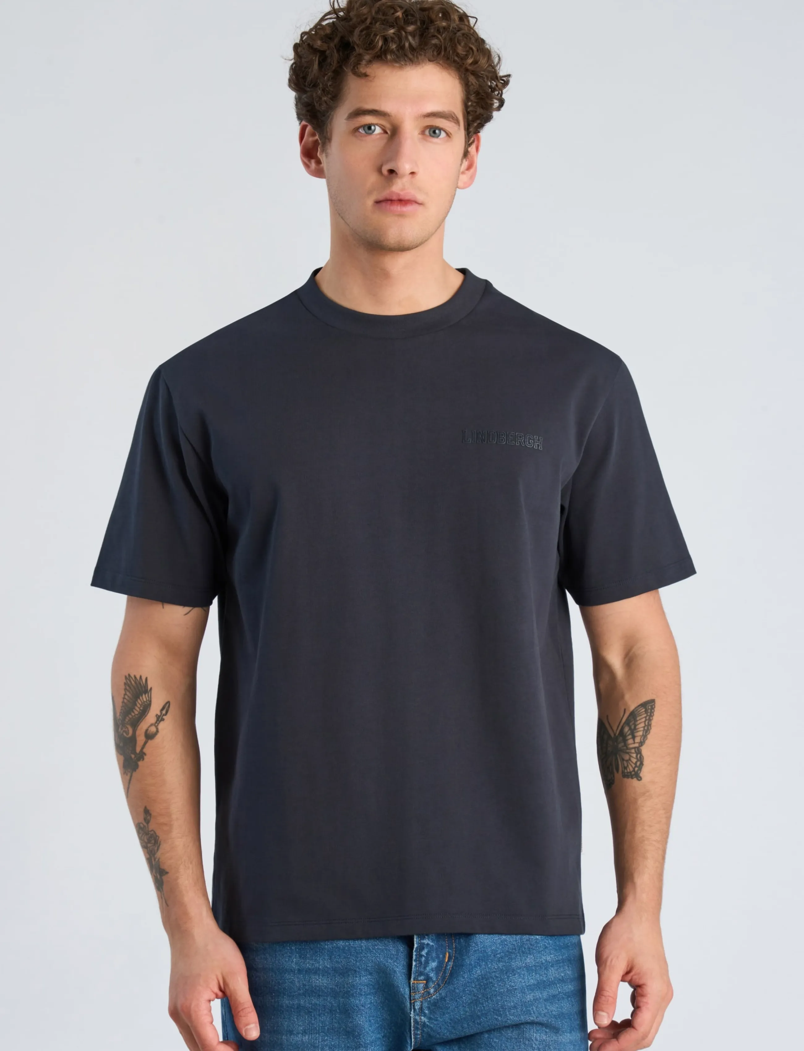 Lindbergh Oversized Logo Tee S/S t-shirts - bas herr – bild 2