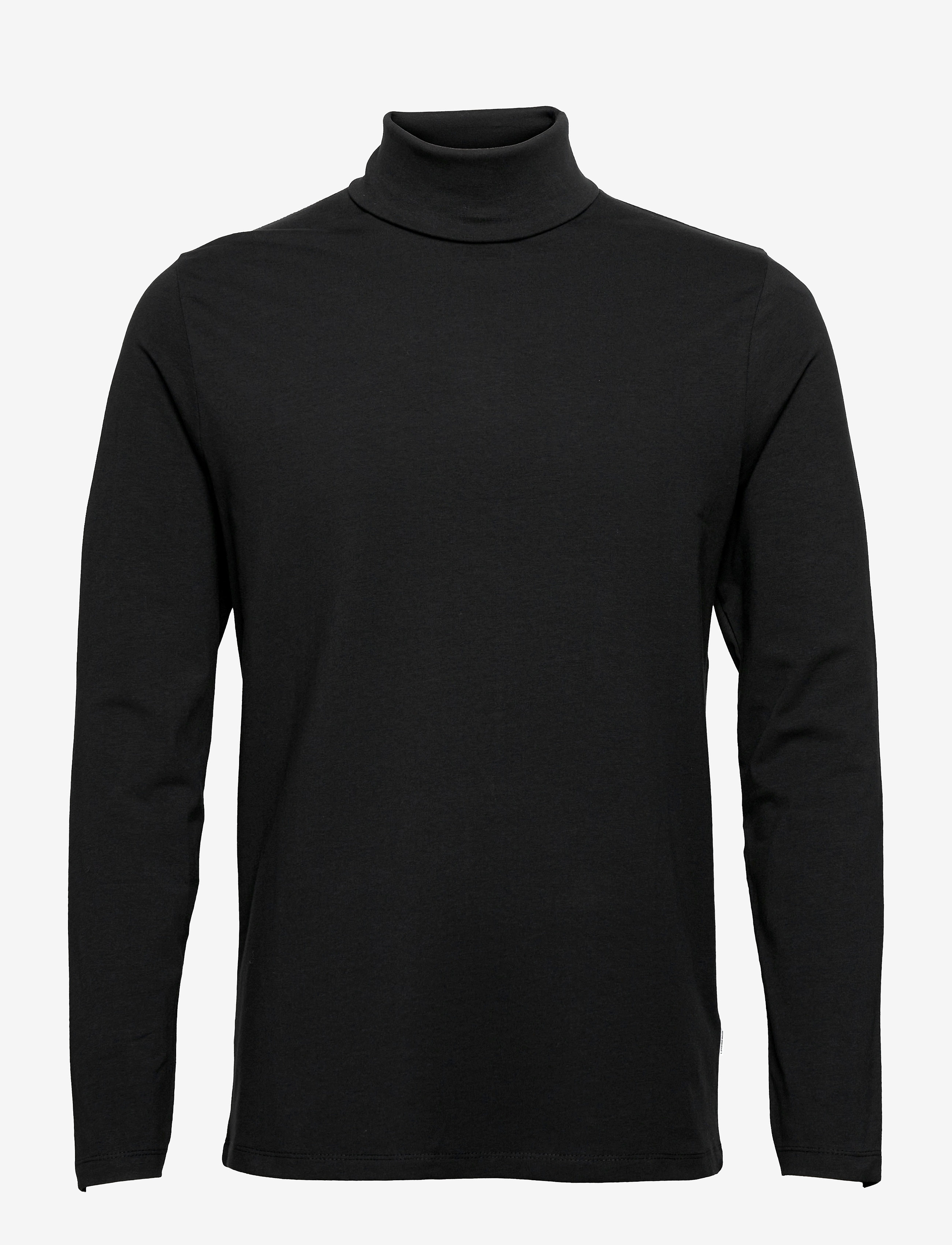 Lindbergh Roll neck tee L/S - Basic T-Shirts - BLACK / black