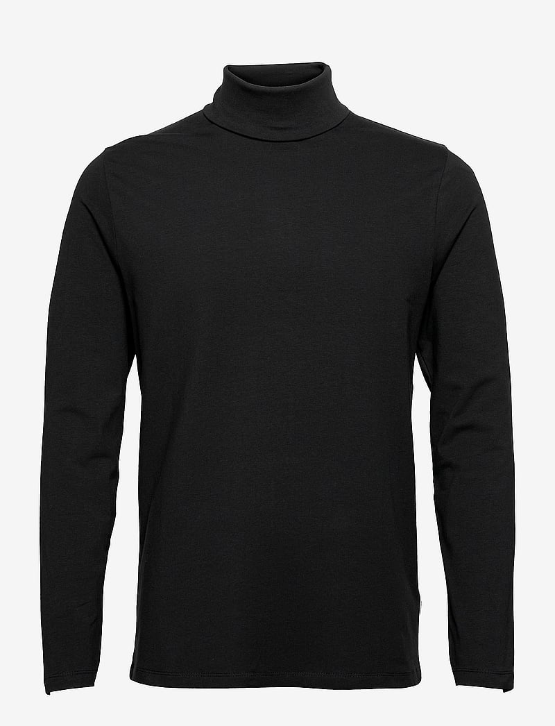 Lindbergh - Roll neck tee L/S - long-sleeved t-shirts - black - 2