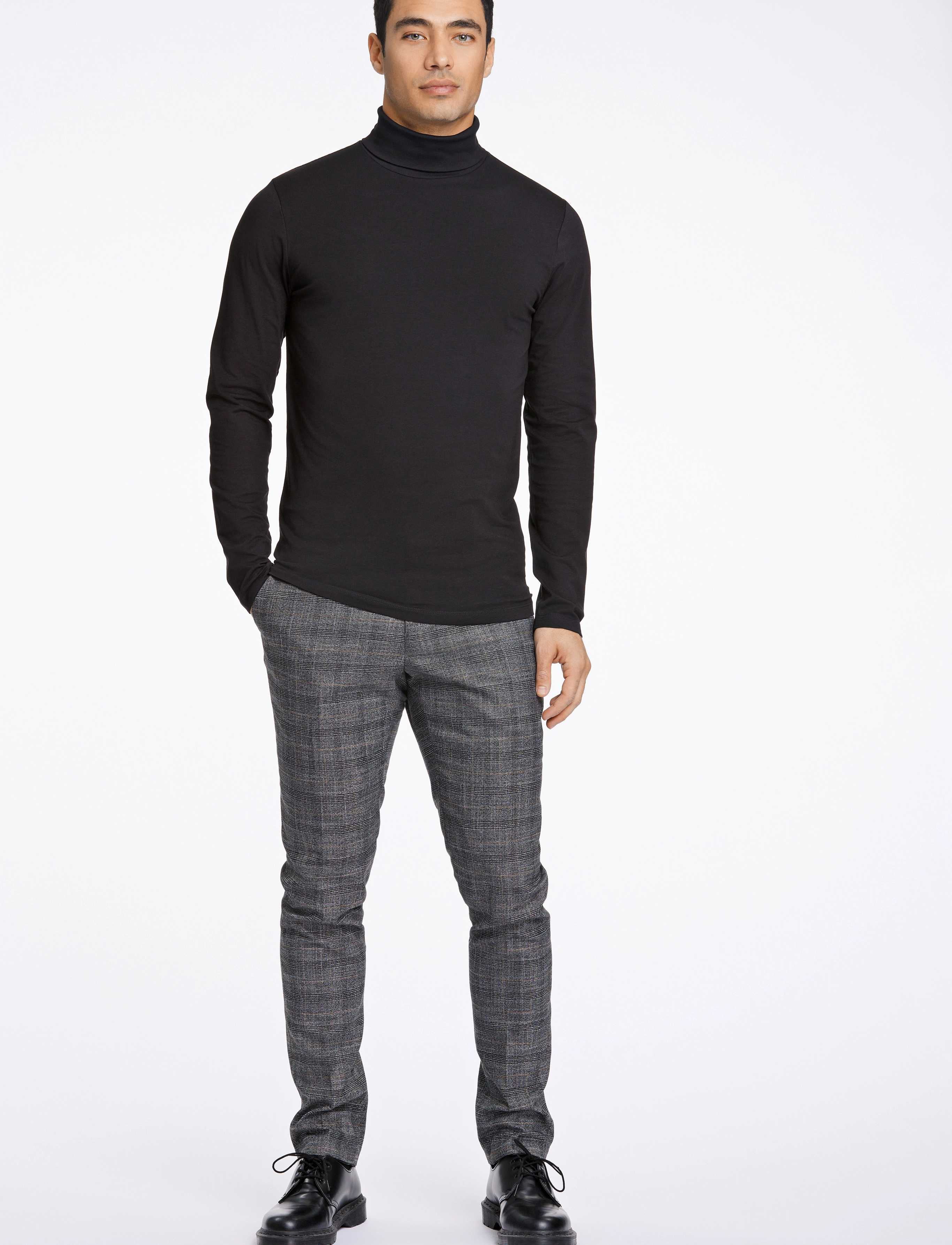 Lindbergh - Roll neck tee L/S - zemākās cenas - black - 5
