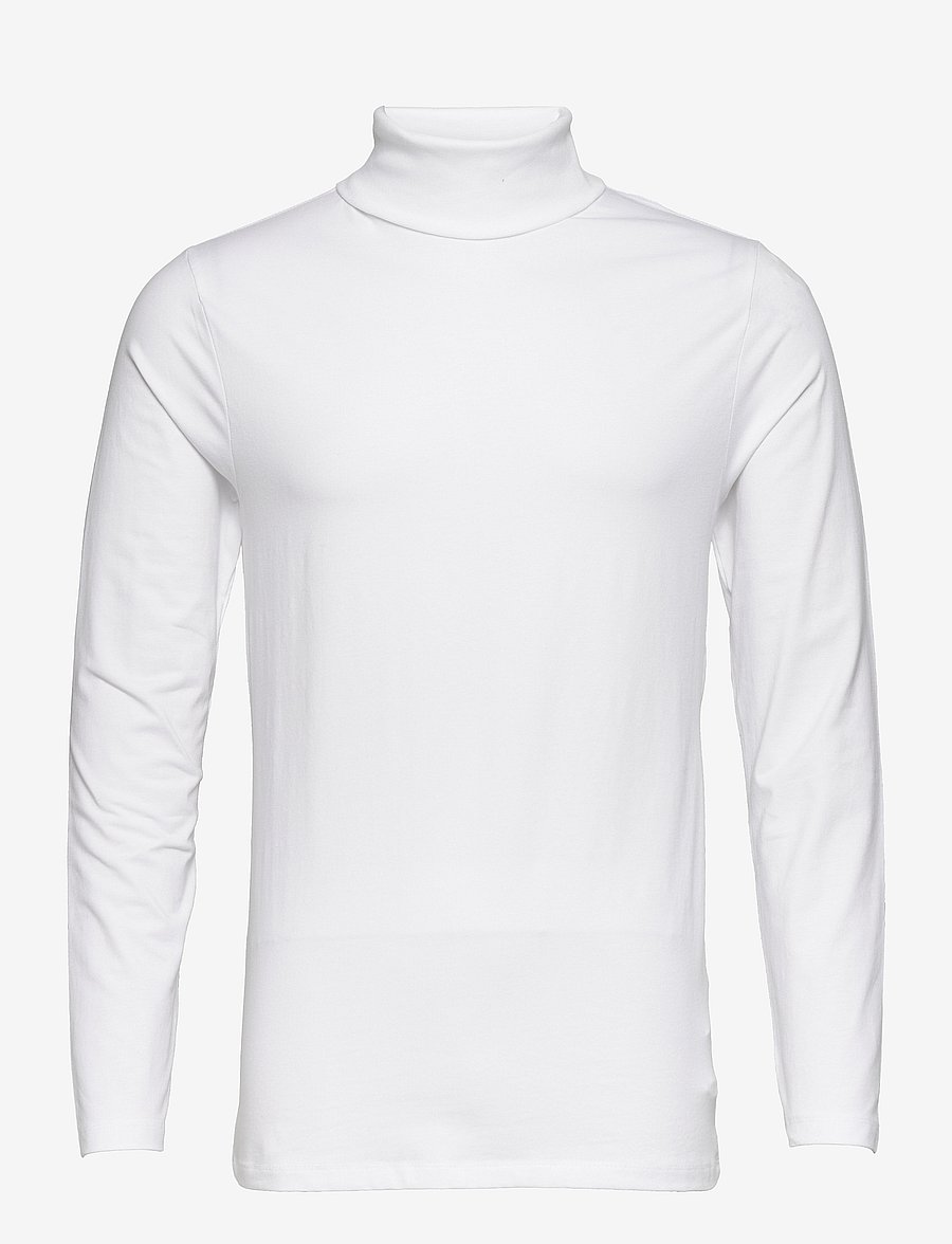 Lindbergh - Roll neck tee L/S - långärmade t-shirts - white - 2