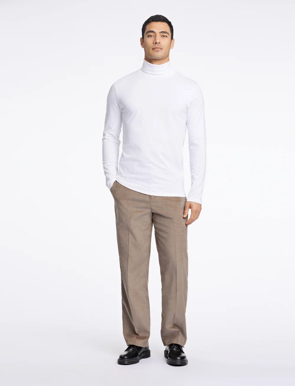 Lindbergh - Roll neck tee L/S - long-sleeved t-shirts - white - 0