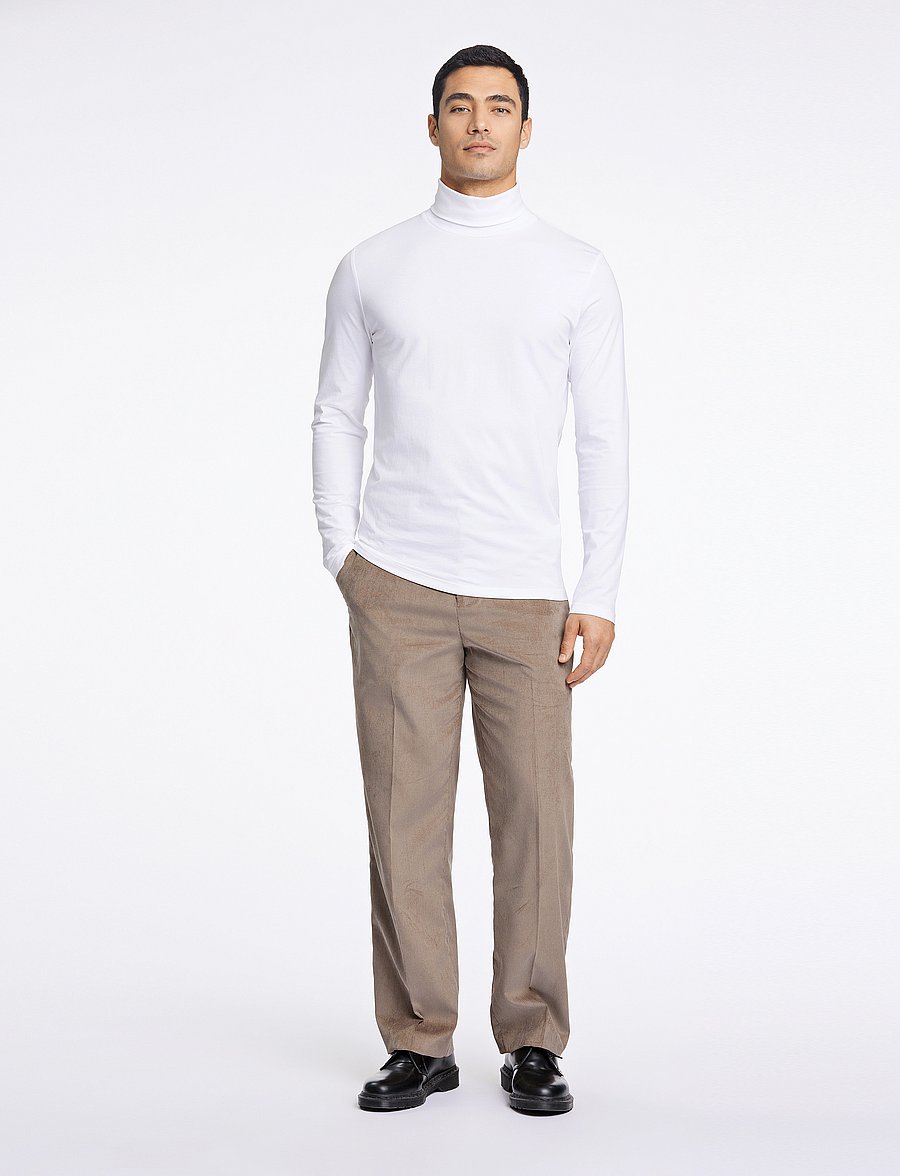 Lindbergh - Roll neck tee L/S - långärmade t-shirts - white - 0