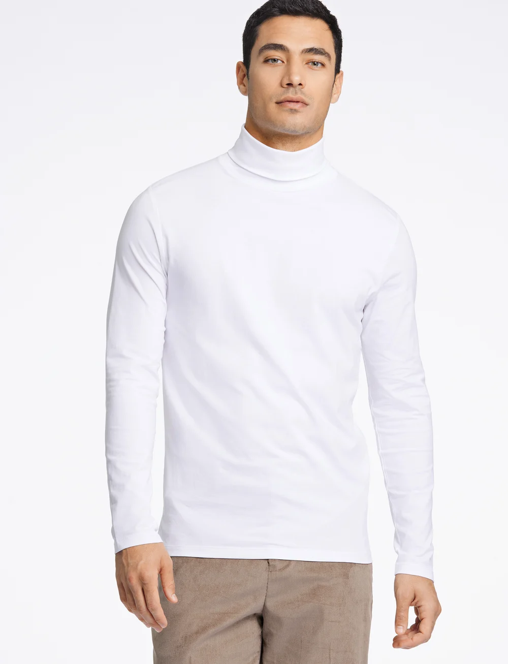 Lindbergh - Roll neck tee L/S - long-sleeved t-shirts - white - 1