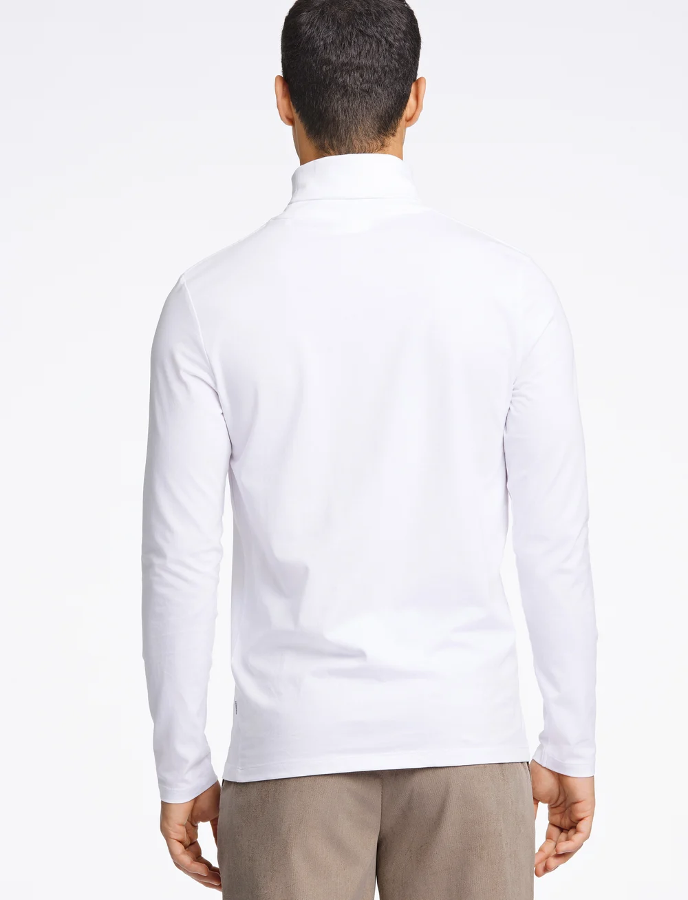 Lindbergh - Roll neck tee L/S - long-sleeved t-shirts - white - 4