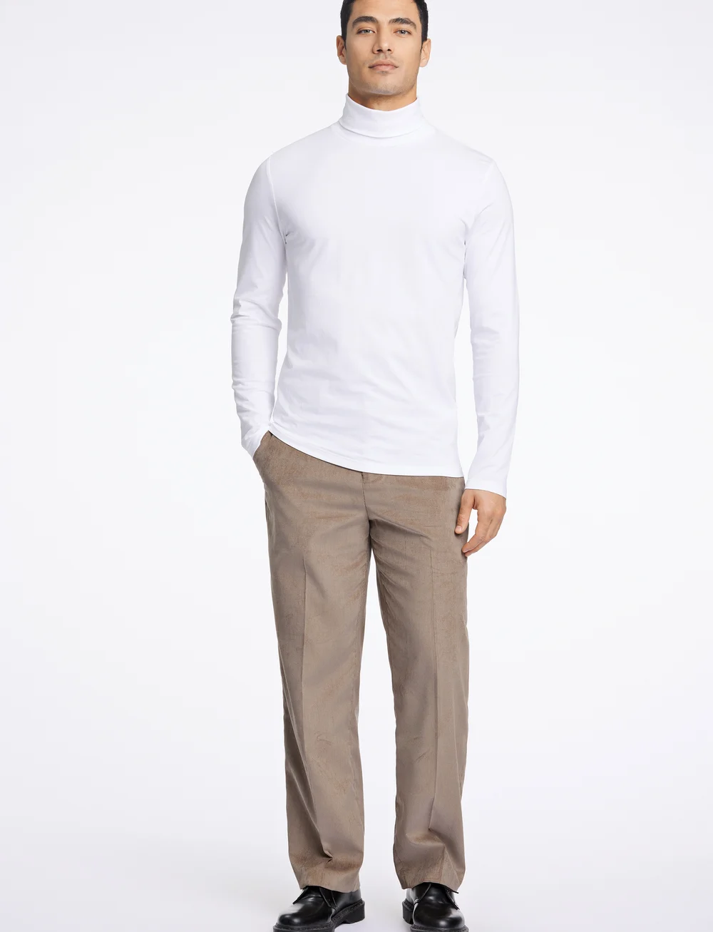 Lindbergh - Roll neck tee L/S - long-sleeved t-shirts - white - 5