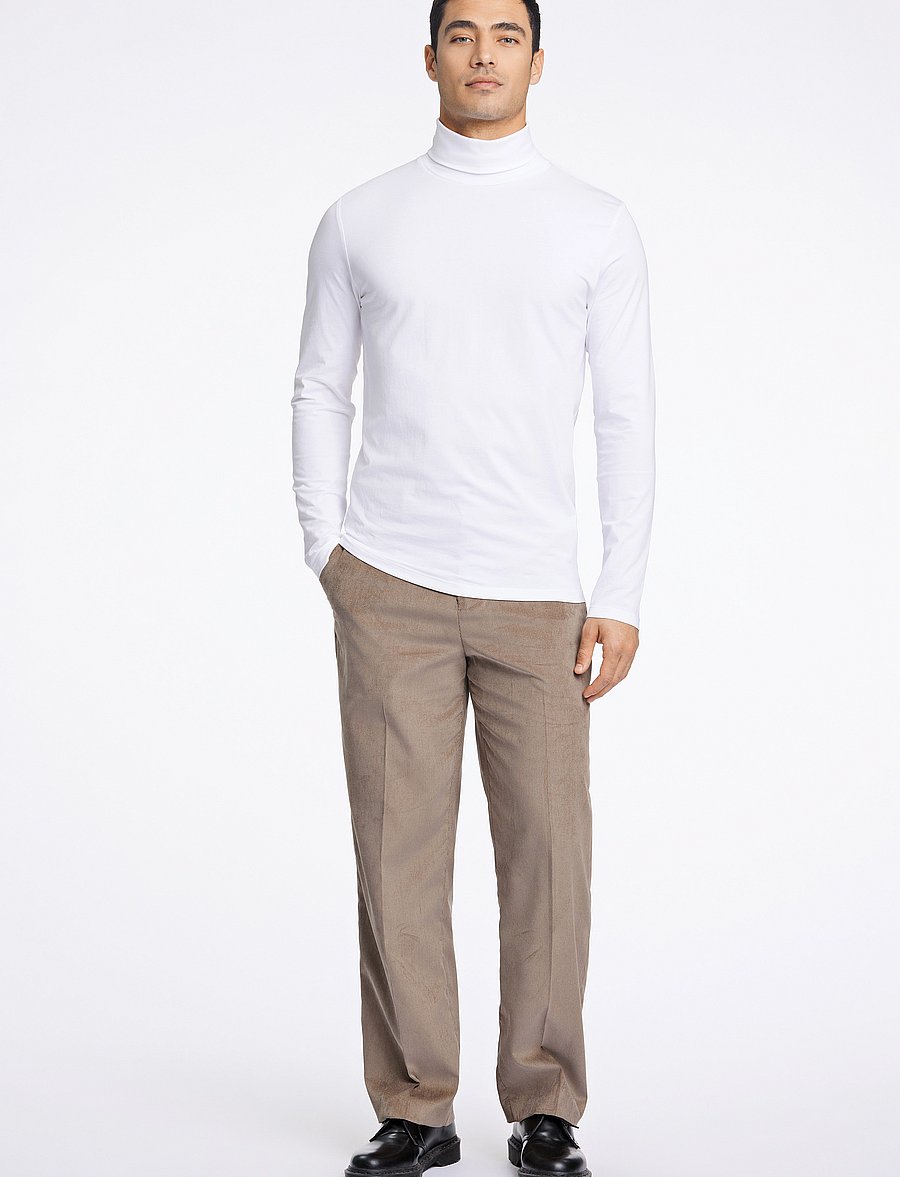 Lindbergh - Roll neck tee L/S - långärmade t-shirts - white - 5