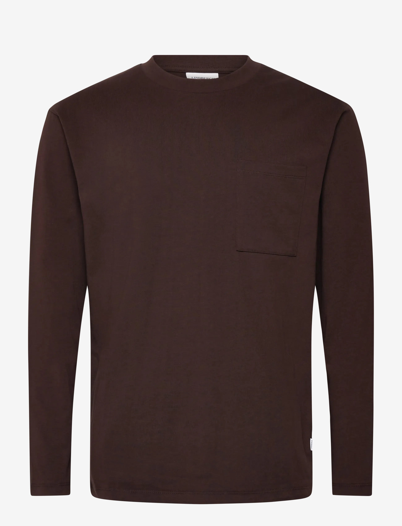 Lindbergh - Oversized pocket tee L/S - långärmade t-shirts - dk burgundy - 0