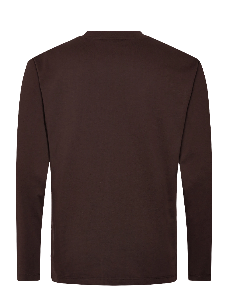 Lindbergh - Oversized pocket tee L/S - långärmade t-shirts - dk burgundy - 1