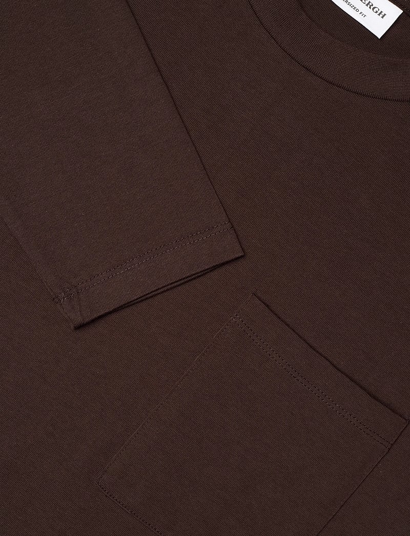 Lindbergh - Oversized pocket tee L/S - långärmade t-shirts - dk burgundy - 2