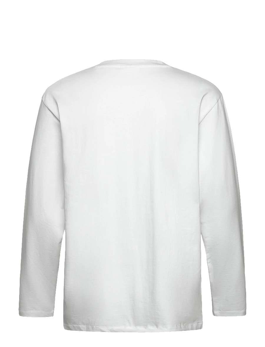 Lindbergh - Oversized pocket tee L/S - långärmade t-shirts - white - 1