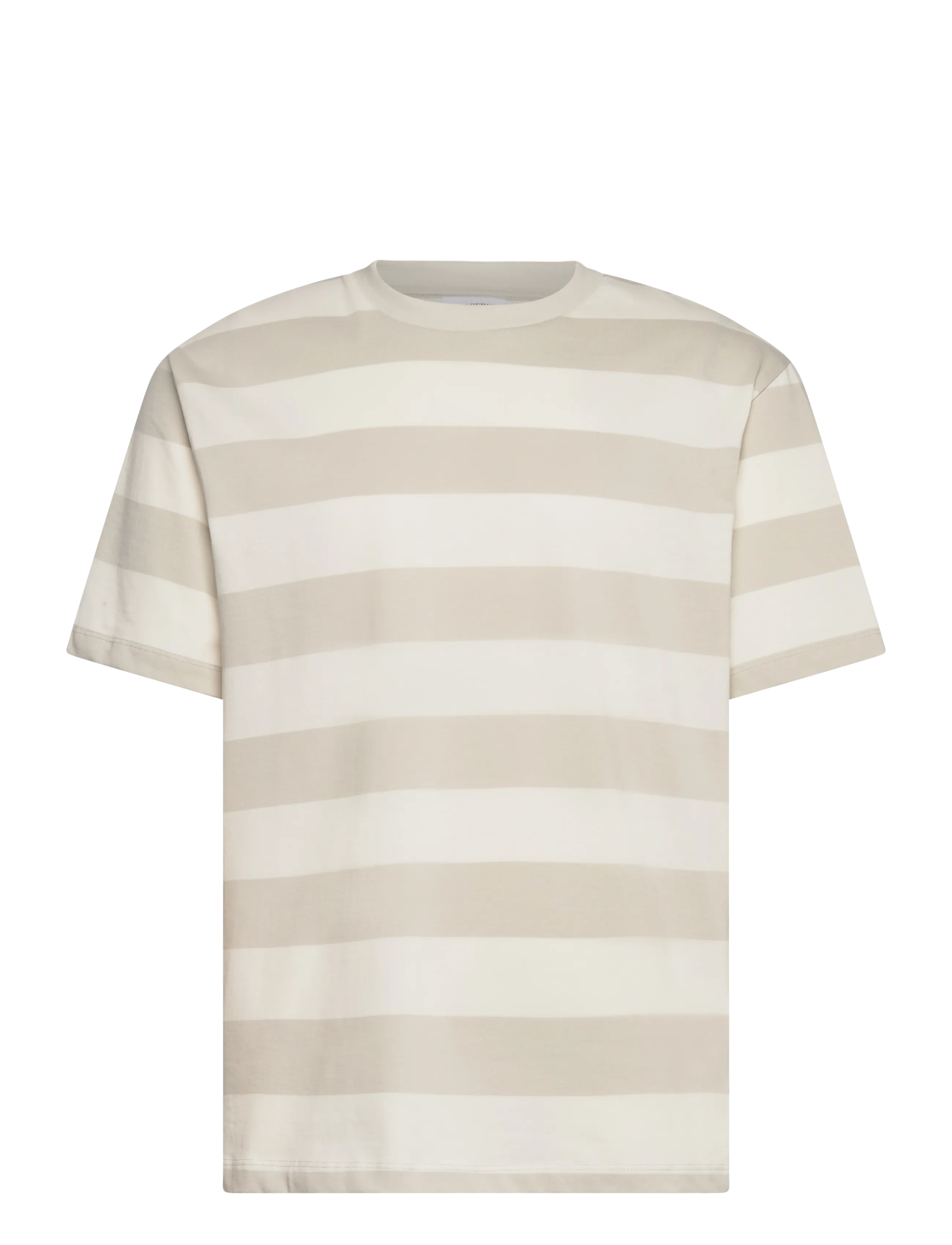 Lindbergh Striped oversized o-neck tee S/S - T-Shirts - FAIR GREY / grey