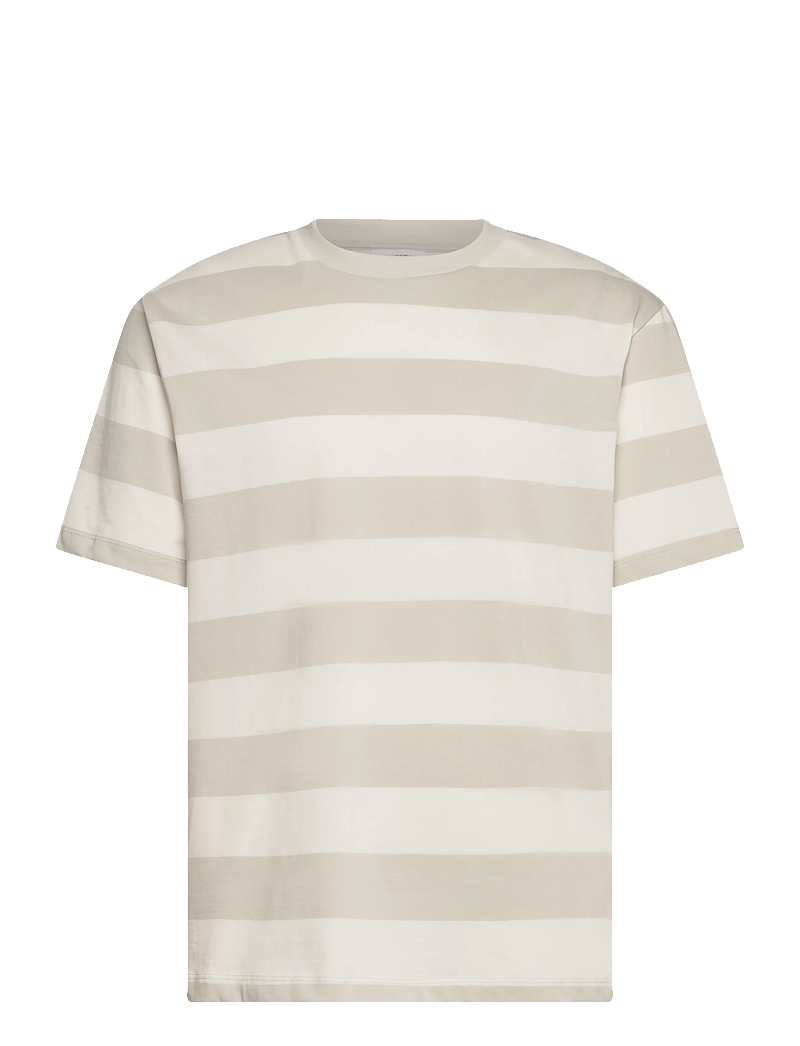 Lindbergh - Striped oversized o-neck tee S/S - lühikeste varrukatega t-särgid - fair grey - 1