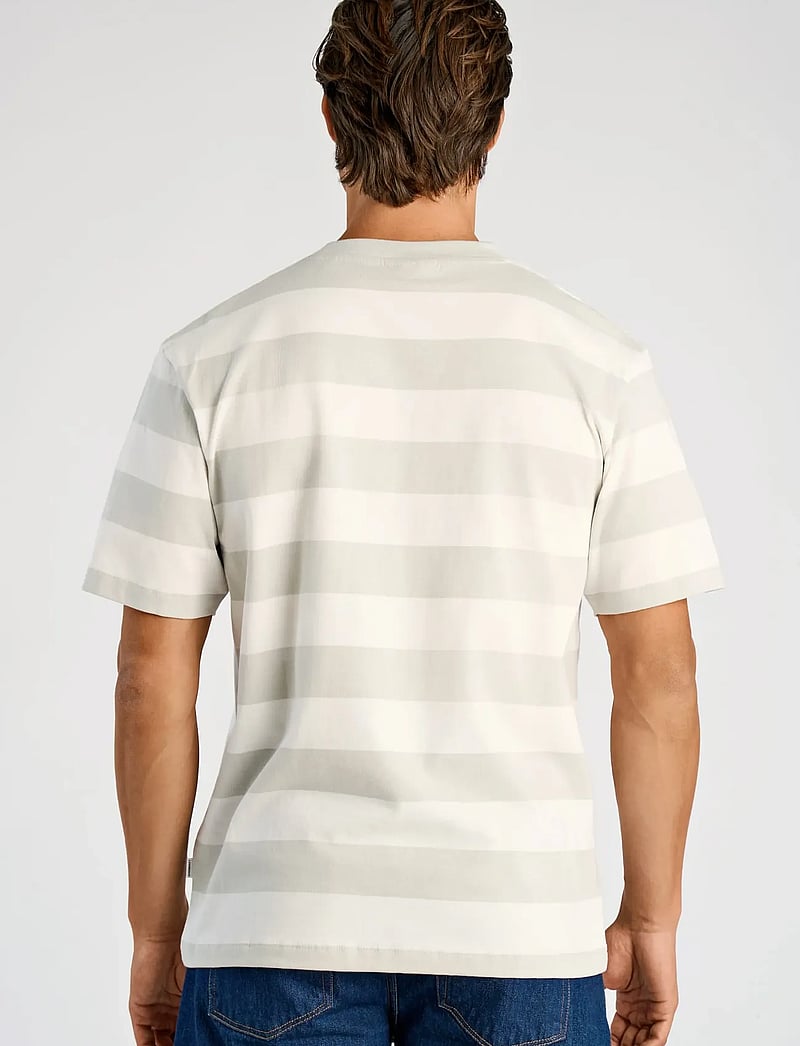 Lindbergh - Striped oversized o-neck tee S/S - lühikeste varrukatega t-särgid - fair grey - 4