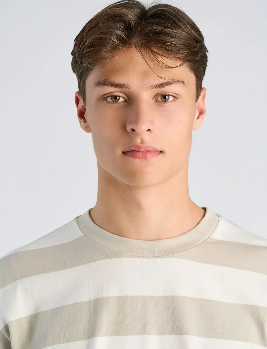 Lindbergh - Striped oversized o-neck tee S/S - lühikeste varrukatega t-särgid - lt grey stone - 5