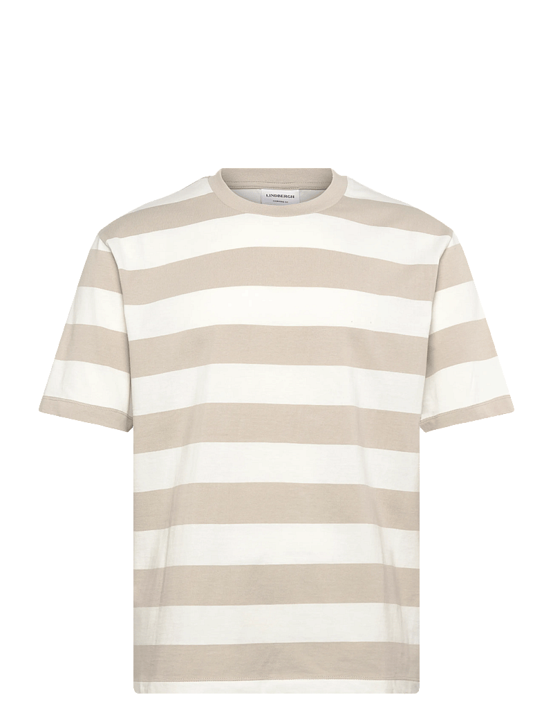 Lindbergh - Striped oversized o-neck tee S/S - lühikeste varrukatega t-särgid - lt grey stone - 1