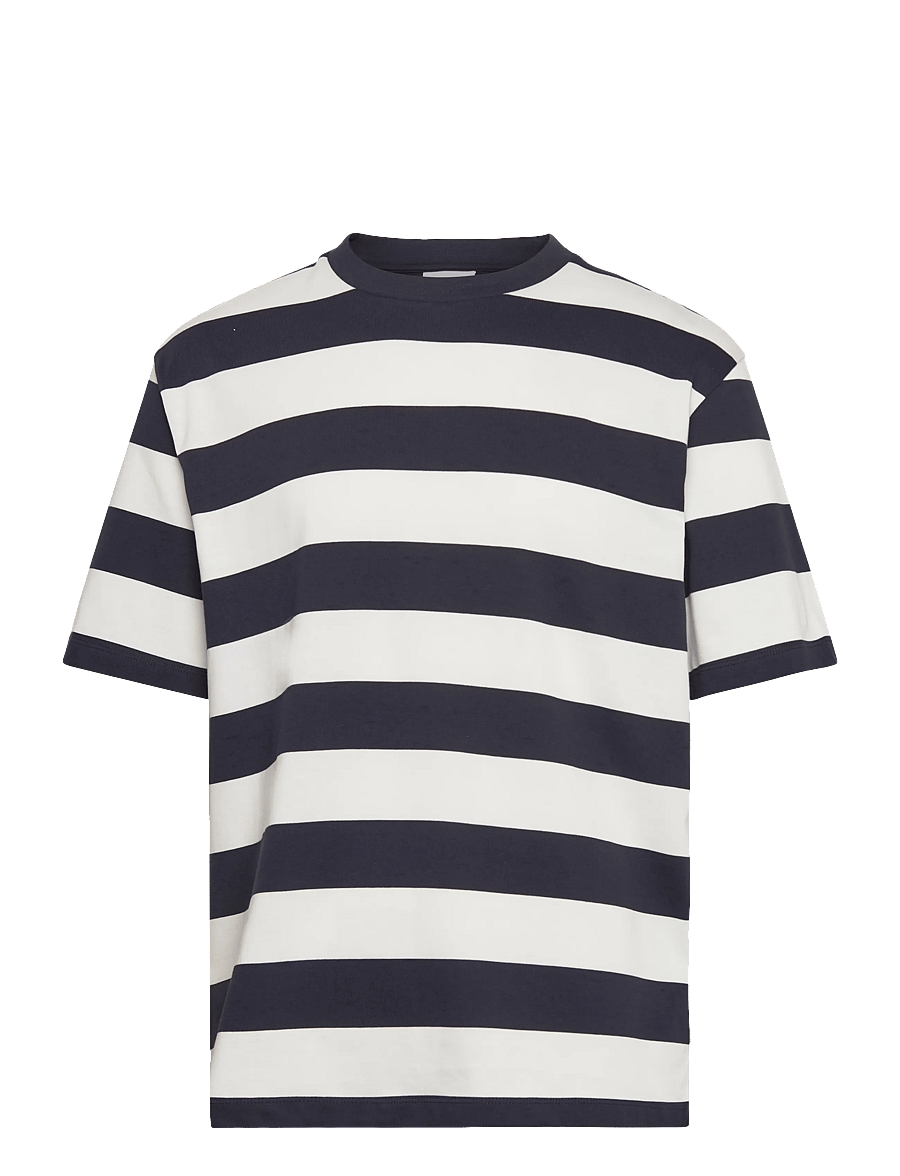 Lindbergh - Striped oversized o-neck tee S/S - kurzärmelig - navy - 1