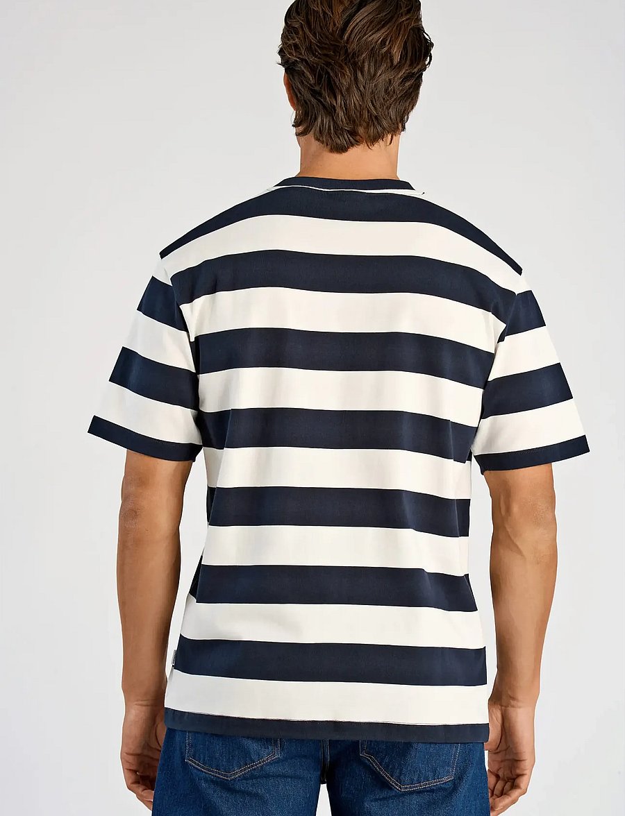 Lindbergh - Striped oversized o-neck tee S/S - kurzärmelig - navy - 4