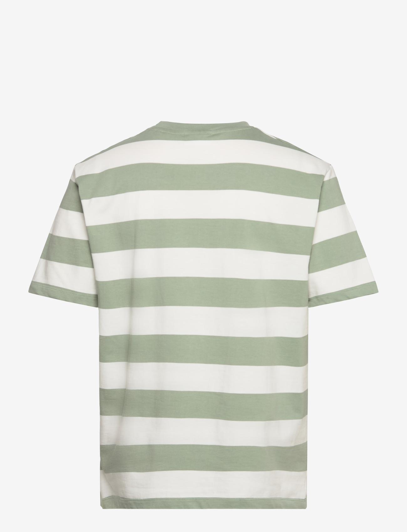 Lindbergh - Striped oversized o-neck tee S/S - kortærmede t-shirts - sage green - 2