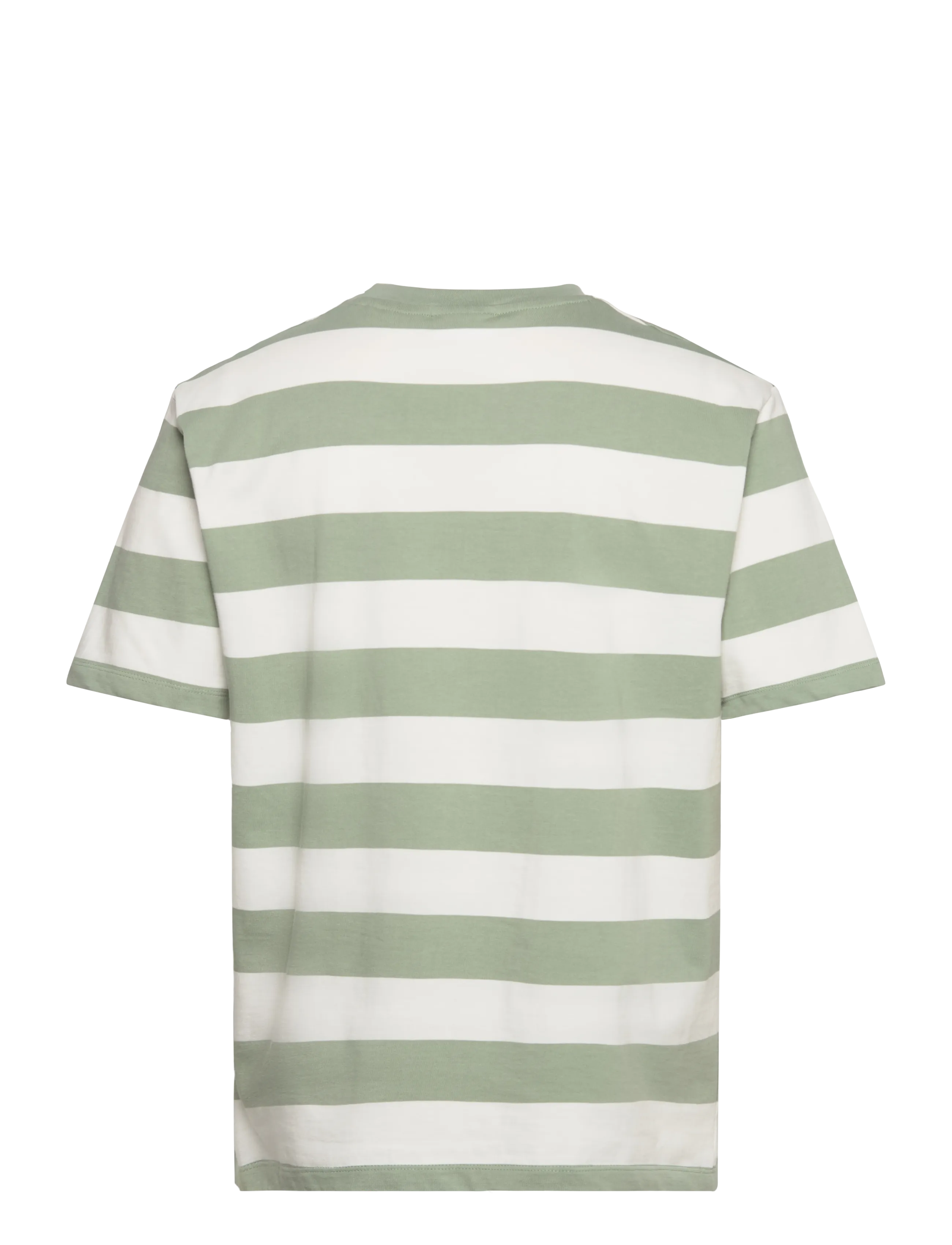 Lindbergh - Striped oversized o-neck tee S/S - short-sleeved t-shirts - sage green - 2