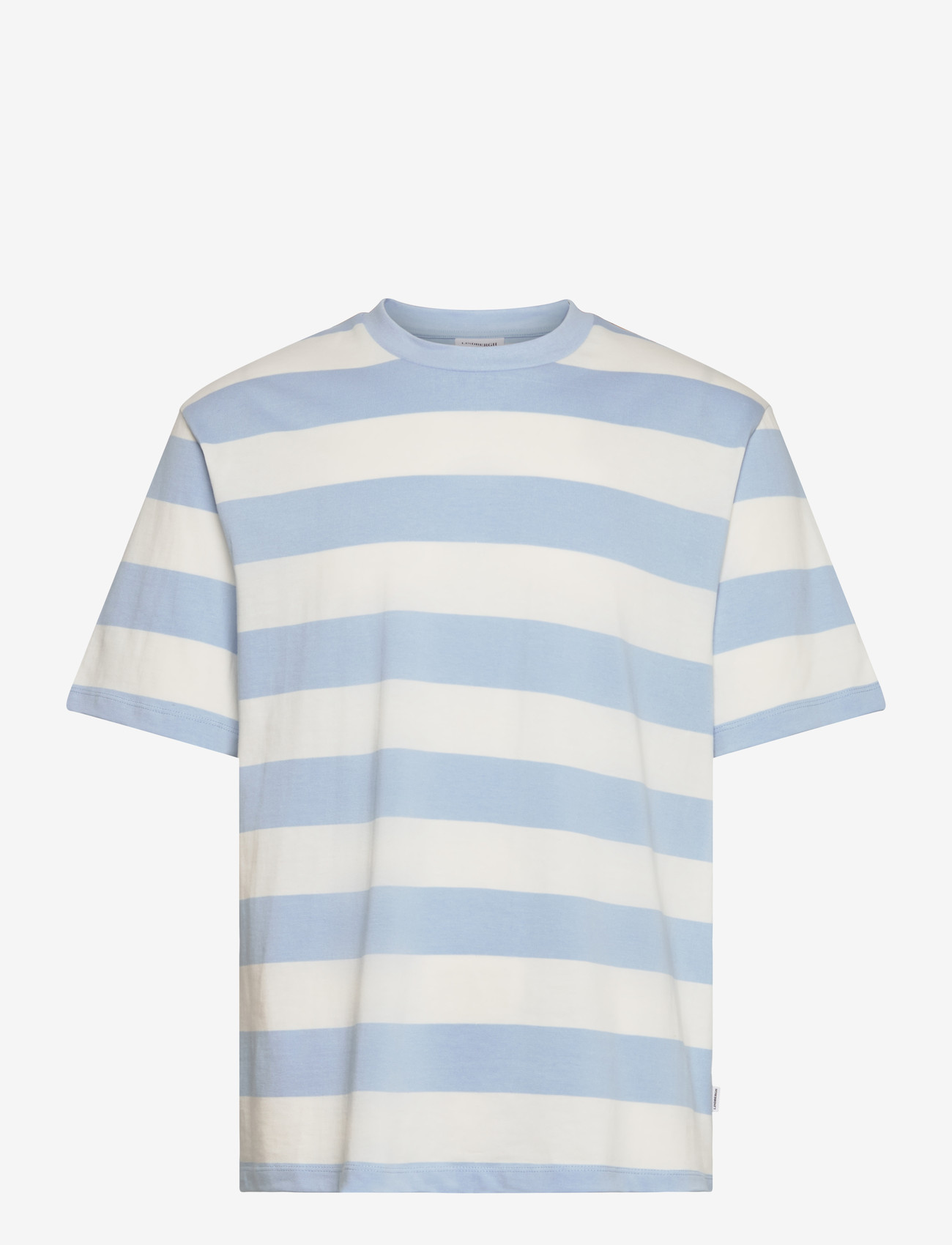Lindbergh - Striped oversized o-neck tee S/S - kortærmede t-shirts - soft blue - 1
