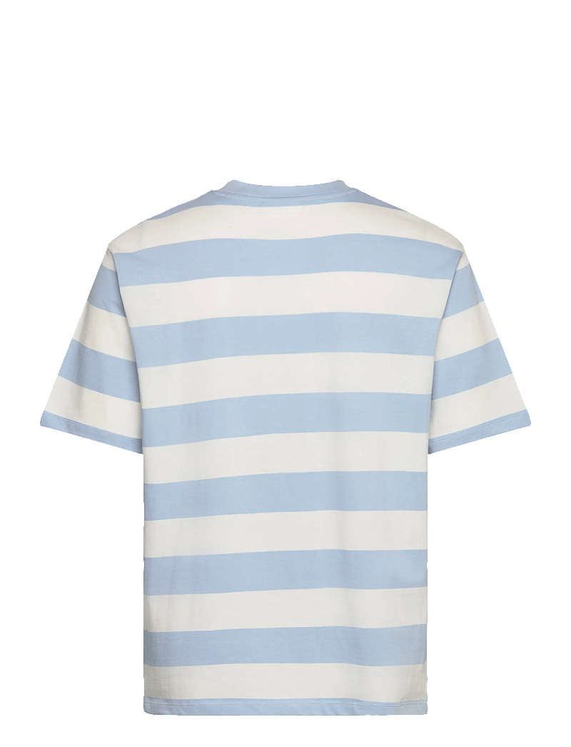 Lindbergh - Striped oversized o-neck tee S/S - lühikeste varrukatega t-särgid - soft blue - 2