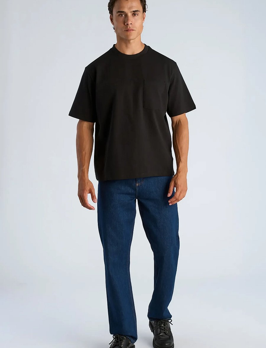 Lindbergh - O-neck tee oversized cropped S/S - lühikeste varrukatega t-särgid - black - 0