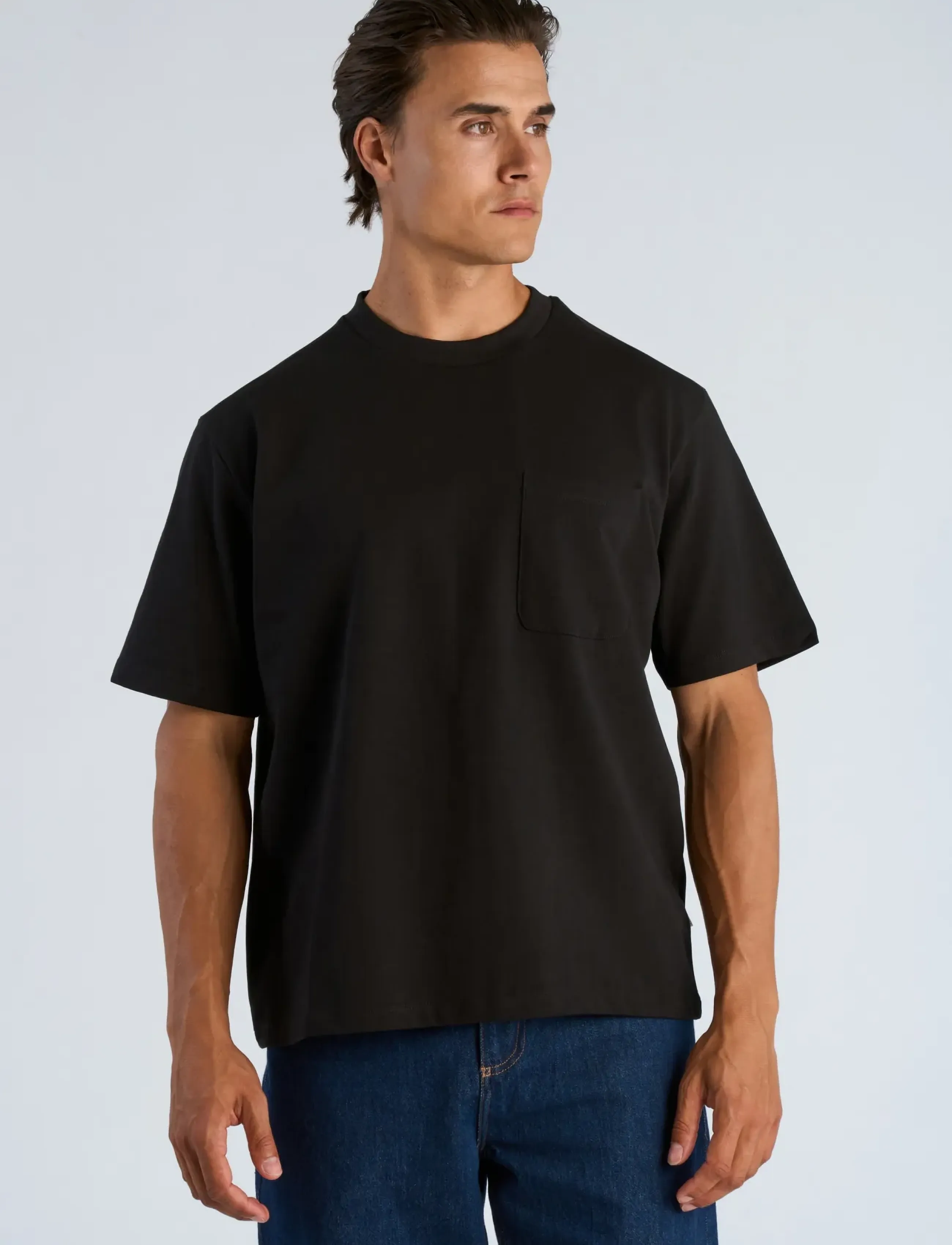 Lindbergh - O-neck tee oversized cropped S/S - lühikeste varrukatega t-särgid - black - 3