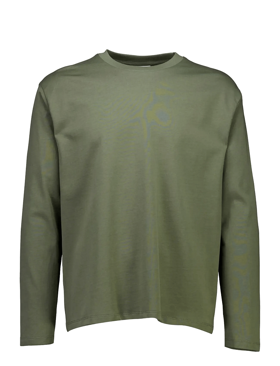 Lindbergh - O-neck tee oversized cropped L/S - langärmelige t-shirts - army - 0
