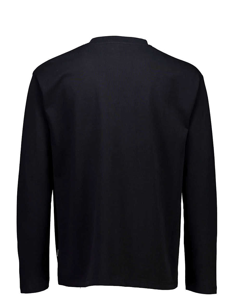 Lindbergh - O-neck tee oversized cropped L/S - long-sleeved t-shirts - black - 1