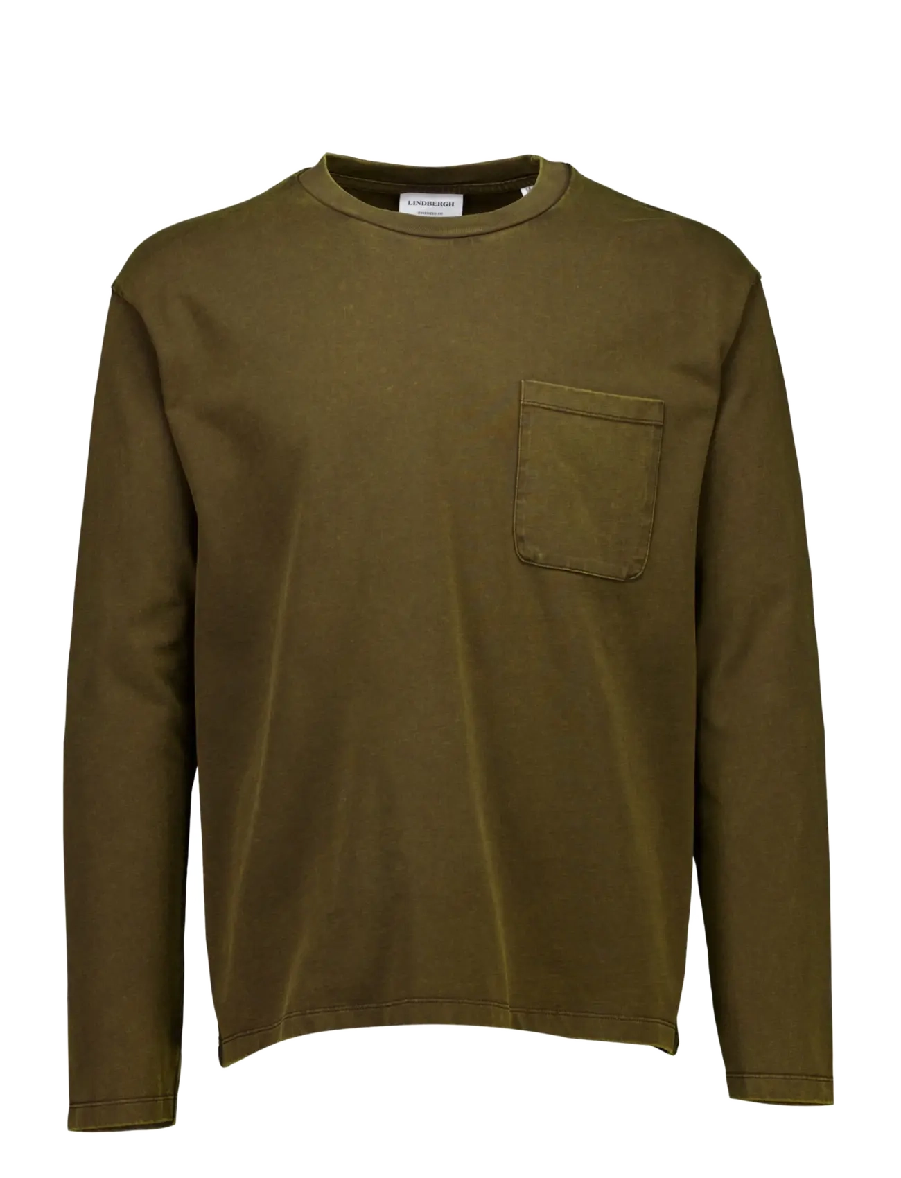 Lindbergh - O-neck tee oversized cropped L/S - dk brown - 1