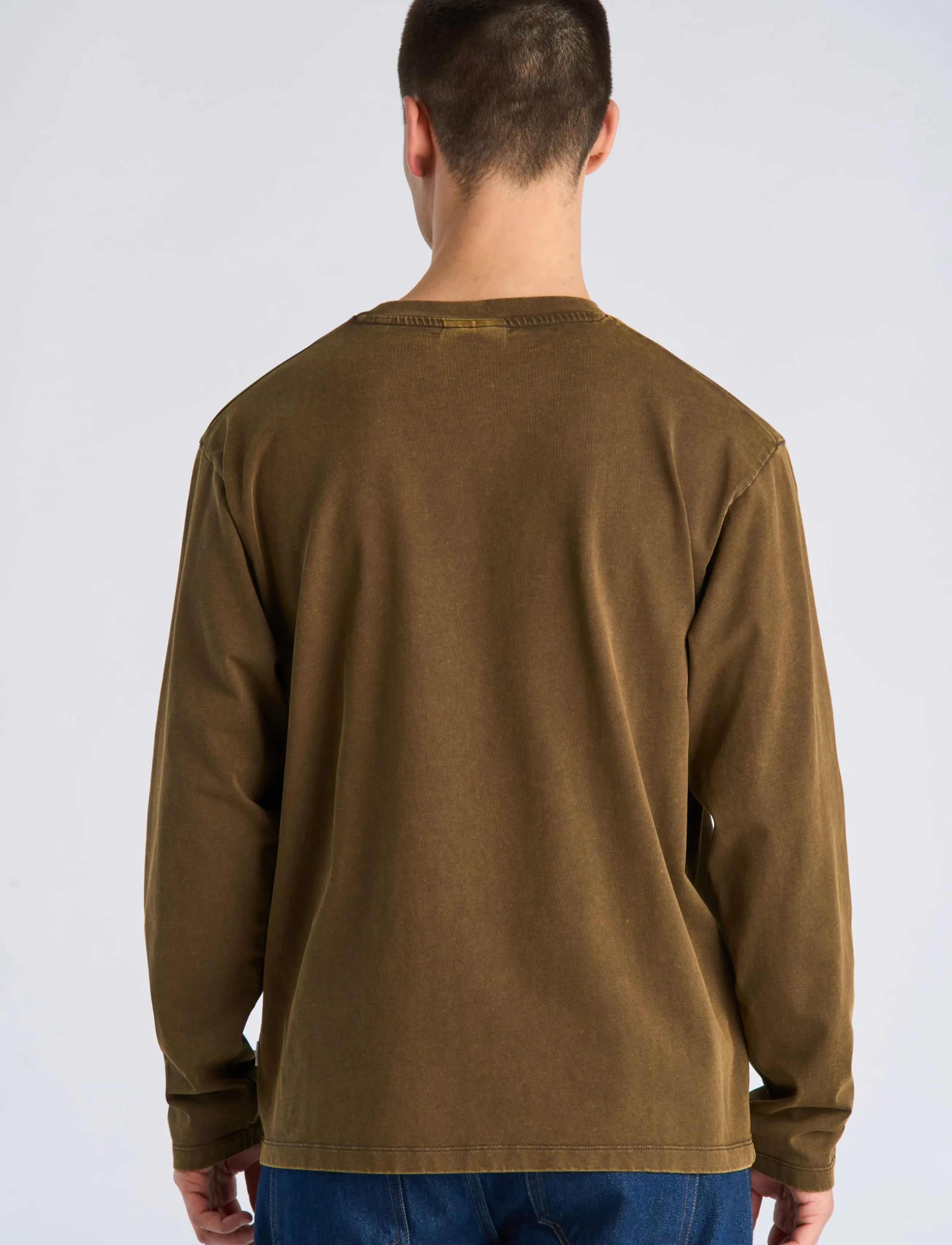 Lindbergh - O-neck tee oversized cropped L/S - dk brown - 4