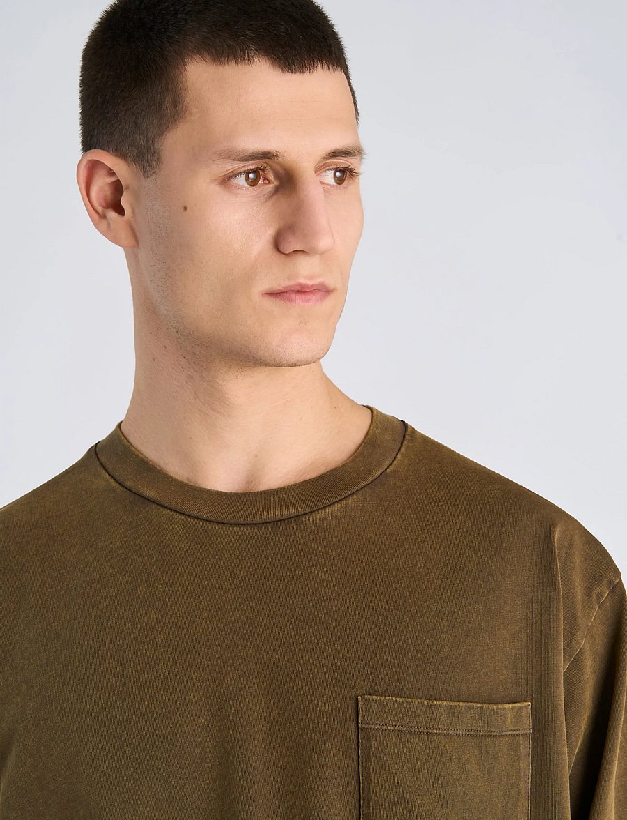 Lindbergh - O-neck tee oversized cropped L/S - langärmelige t-shirts - dk brown - 5