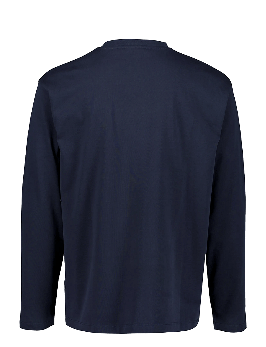 Lindbergh - O-neck tee oversized cropped L/S - langärmelige t-shirts - navy - 1